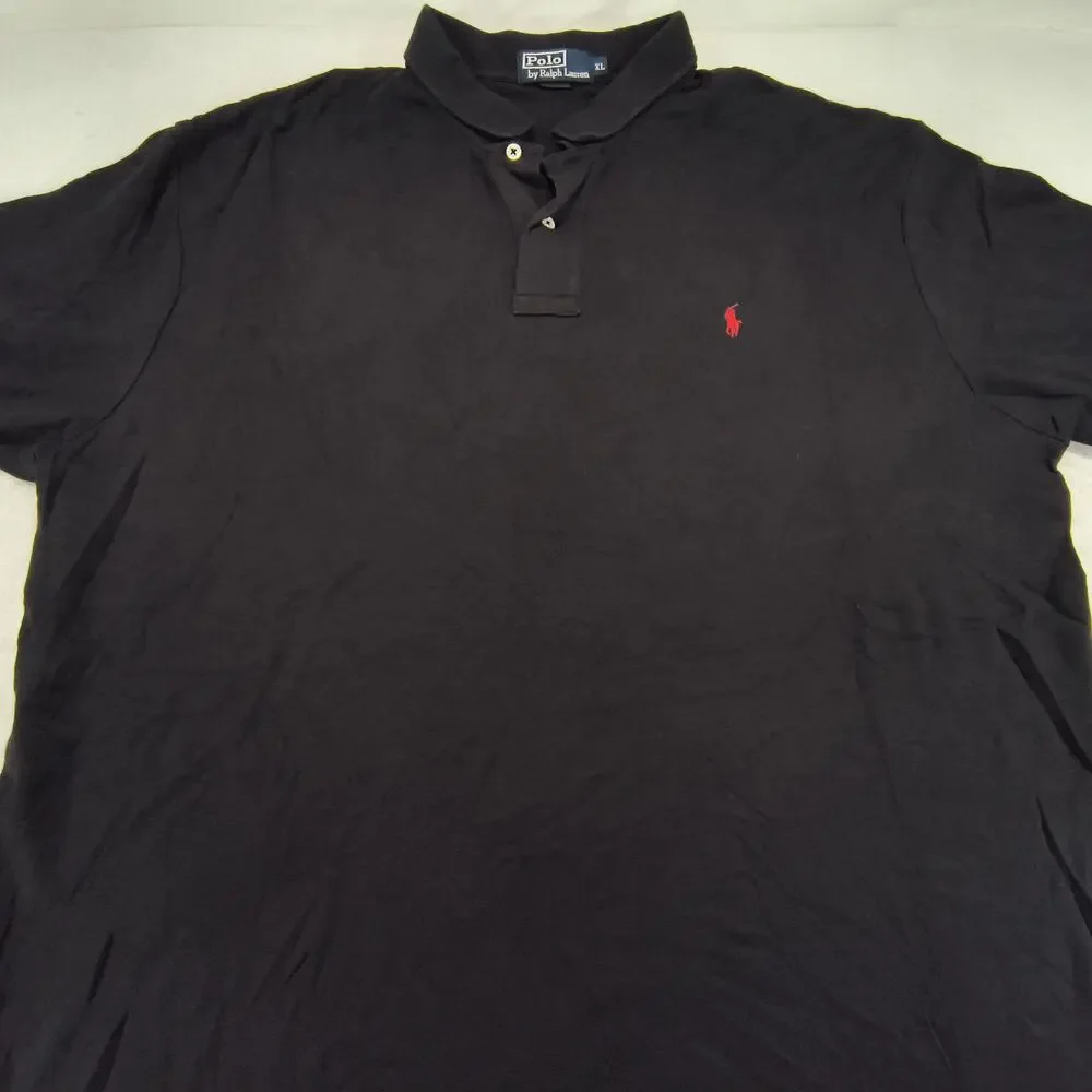 Polo by Ralph Lauren Collared Polo Shirt Mens Size Extra Large XL Black Red